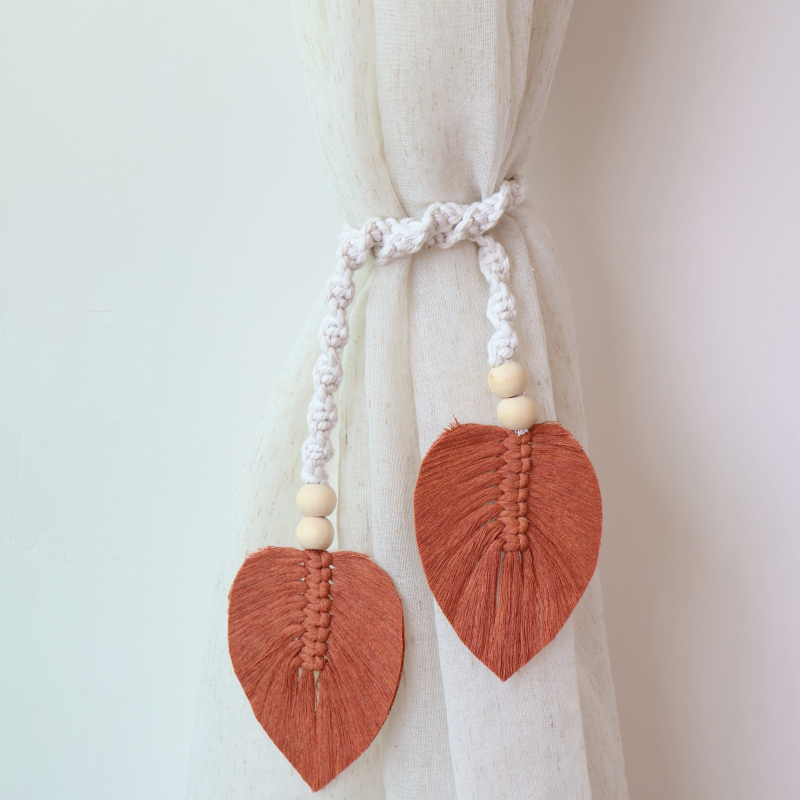 Függönypánt — bohém stílus, pamut és len, egyszerű dizájn, testreszabható