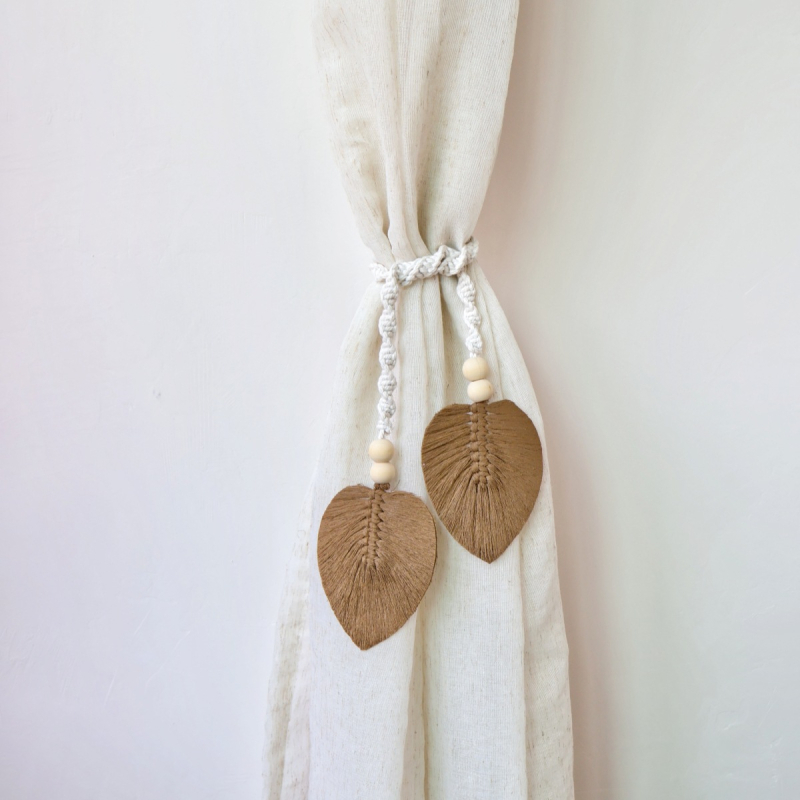 Függönypánt — bohém stílus, pamut és len, egyszerű dizájn, testreszabható