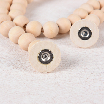 Függönyszalag mágneszárakkal és fa gyöngyökkel, bohém húzózsinór, testreszabható | Anyag: fa; Zárás: mágneszár; Stílus: modern minimalizmus; Testreszabható: Igen