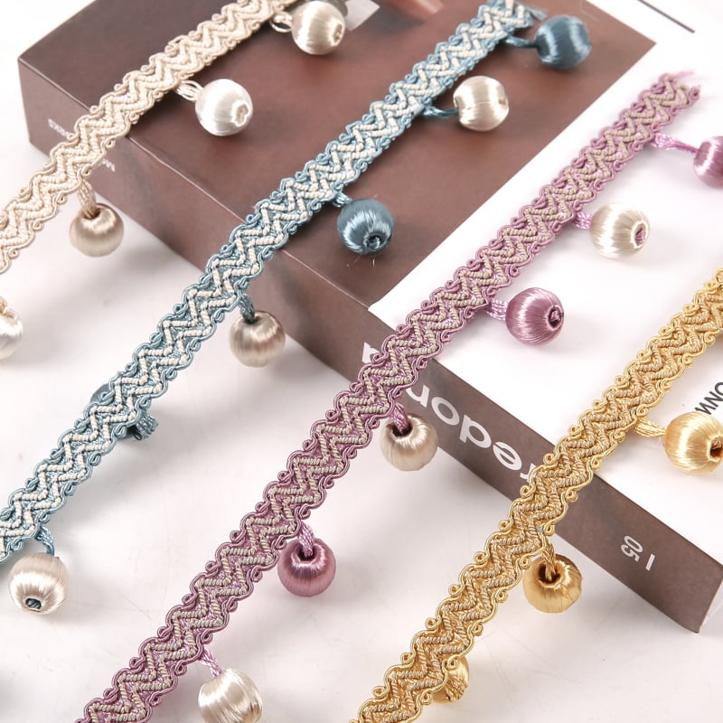 Függöny-kiegészítők csipkés tassellal és poliészter gyöngyökkel – modern minimalista stílus, testre szabható, Residentiality