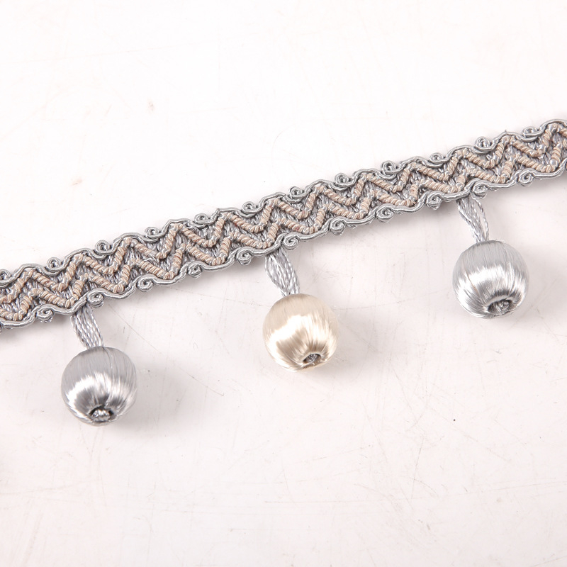 Függöny-kiegészítők csipkés tassellal és poliészter gyöngyökkel – modern minimalista stílus, testre szabható, Residentiality