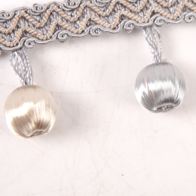 Függöny-kiegészítők csipkés tassellal és poliészter gyöngyökkel – modern minimalista stílus, testre szabható, Residentiality