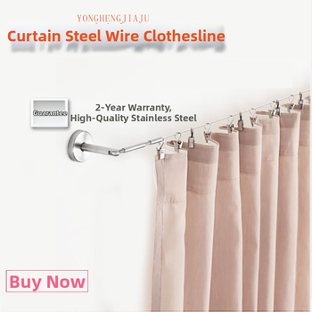 No-Drill Indoor Curtain Wire Rope, Curtain Track Cord, Balcony Clothesline, Customizable