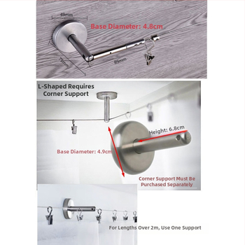 No-Drill Indoor Curtain Wire Rope, Curtain Track Cord, Balcony Clothesline, Customizable