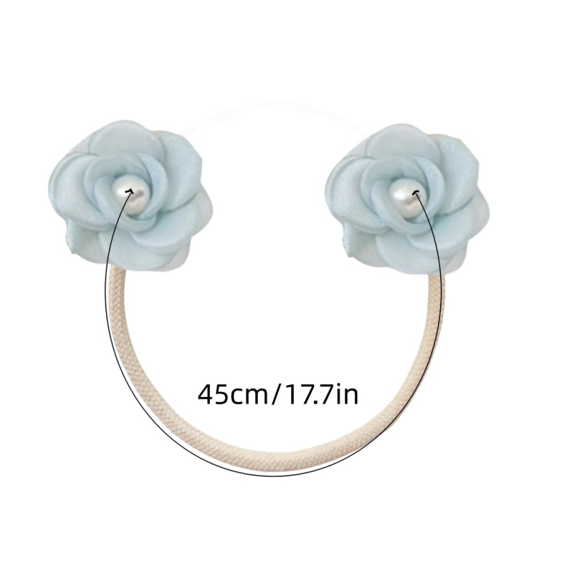 Mágneses csattal ellátott függönykötés — virágos géz függönyhurok, polieterszálból, modern dekoratív kiegészítő, testreszabható