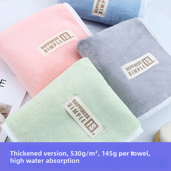 Πετσέτα προσώπου από coral velvet, παχύτερη έκδοση ενηλίκων, μαλακή και απορροφητική, δεν χάνει ίνες; Υλικό: coral fleece; Νήμα: 150D; Βάρος: 140–170 g; Κύριο περιεχόμενο: 80% πολυεστέρας; Προσαρμογή λογότυπου