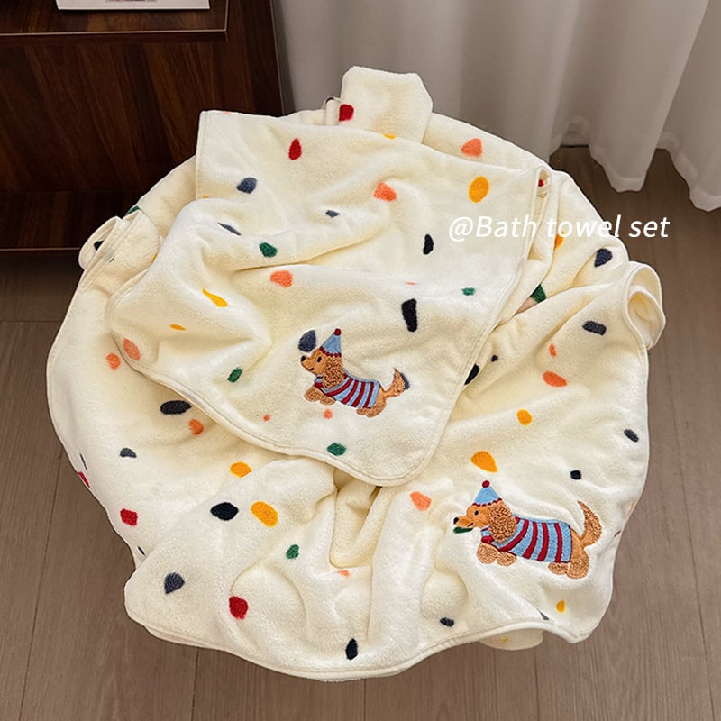 Σετ τριών τεμαχίων πετσέτες μπάνιου ενηλίκων από φλις κοραλλιού, βάρος ≥500 γρ.