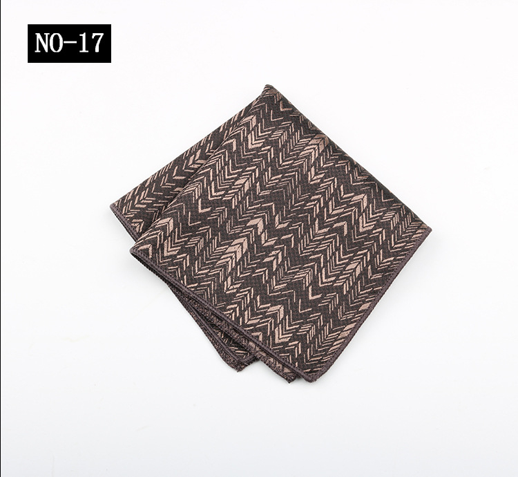 Ανδρικό μαντήλι τσέπης για κοστούμι με Jacquard υψηλής πυκνότητας μοτίβο, πολυεστερική ίνα, επιχειρηματικό στυλ, συσκευασία OPP