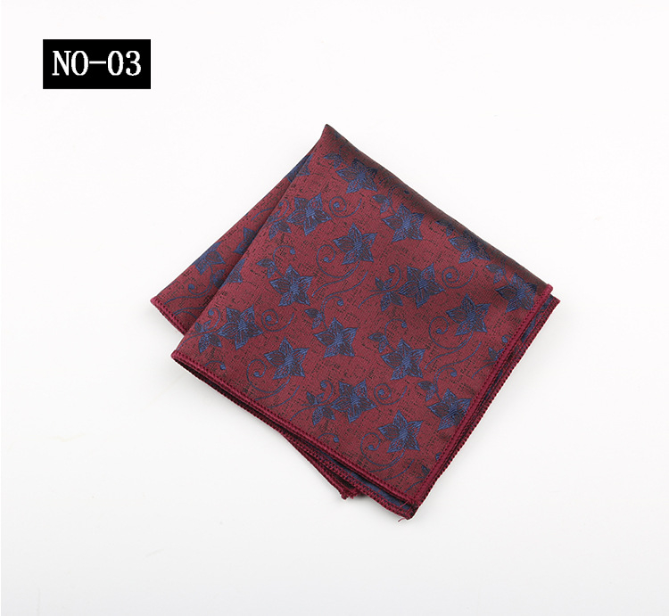 Ανδρικό μαντήλι τσέπης για κοστούμι με Jacquard υψηλής πυκνότητας μοτίβο, πολυεστερική ίνα, επιχειρηματικό στυλ, συσκευασία OPP