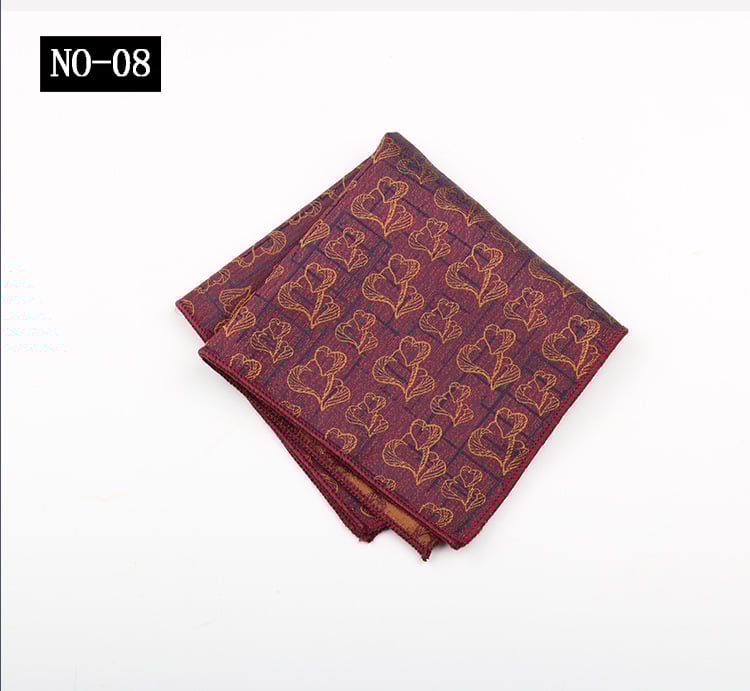 Ανδρικό μαντήλι τσέπης για κοστούμι με Jacquard υψηλής πυκνότητας μοτίβο, πολυεστερική ίνα, επιχειρηματικό στυλ, συσκευασία OPP