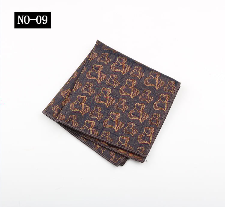 Ανδρικό μαντήλι τσέπης για κοστούμι με Jacquard υψηλής πυκνότητας μοτίβο, πολυεστερική ίνα, επιχειρηματικό στυλ, συσκευασία OPP