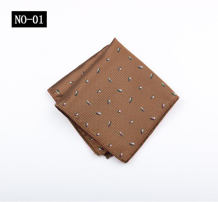 Ανδρικό μαντήλι τσέπης για κοστούμι με Jacquard υψηλής πυκνότητας μοτίβο, πολυεστερική ίνα, επιχειρηματικό στυλ, συσκευασία OPP