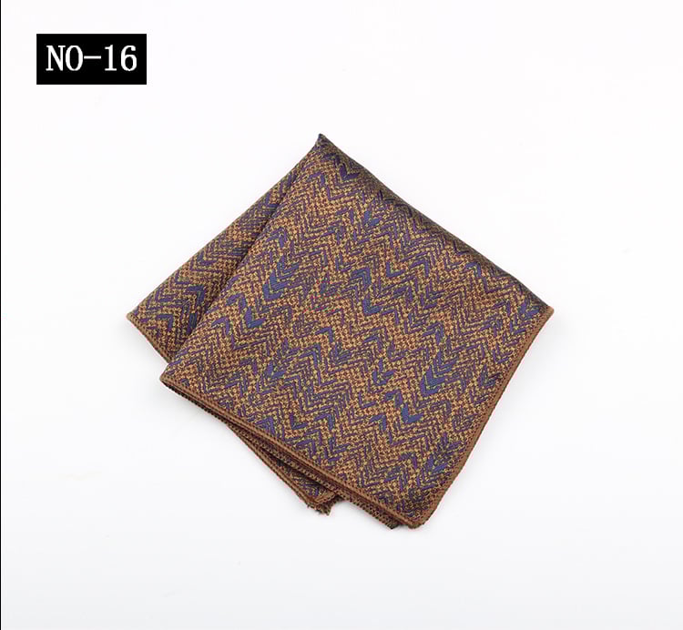 Ανδρικό μαντήλι τσέπης για κοστούμι με Jacquard υψηλής πυκνότητας μοτίβο, πολυεστερική ίνα, επιχειρηματικό στυλ, συσκευασία OPP