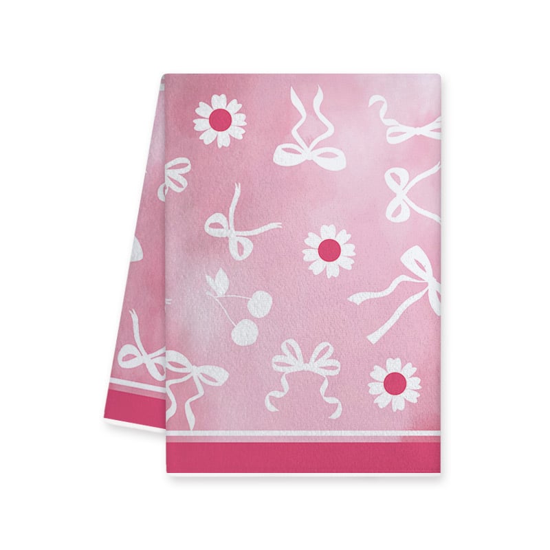 Πετσέτα κουζίνας Manquan, μικροϊνες, Cherry Bow εκτύπωση, 50-80 g