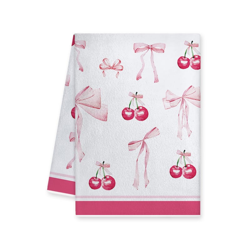 Πετσέτα κουζίνας Manquan, μικροϊνες, Cherry Bow εκτύπωση, 50-80 g