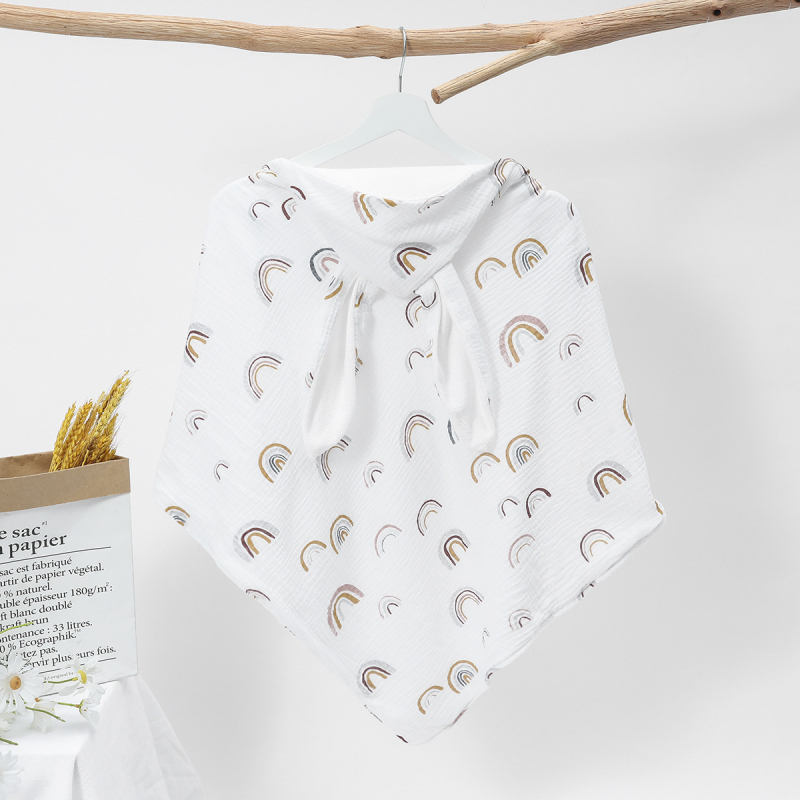 Μωρό πετσέτα μπάνιου με κουκούλα και αυτιά λαγου, 100% βαμβάκι, διπλή γάζα, 120D, ύφανση απλή, 170–200 g