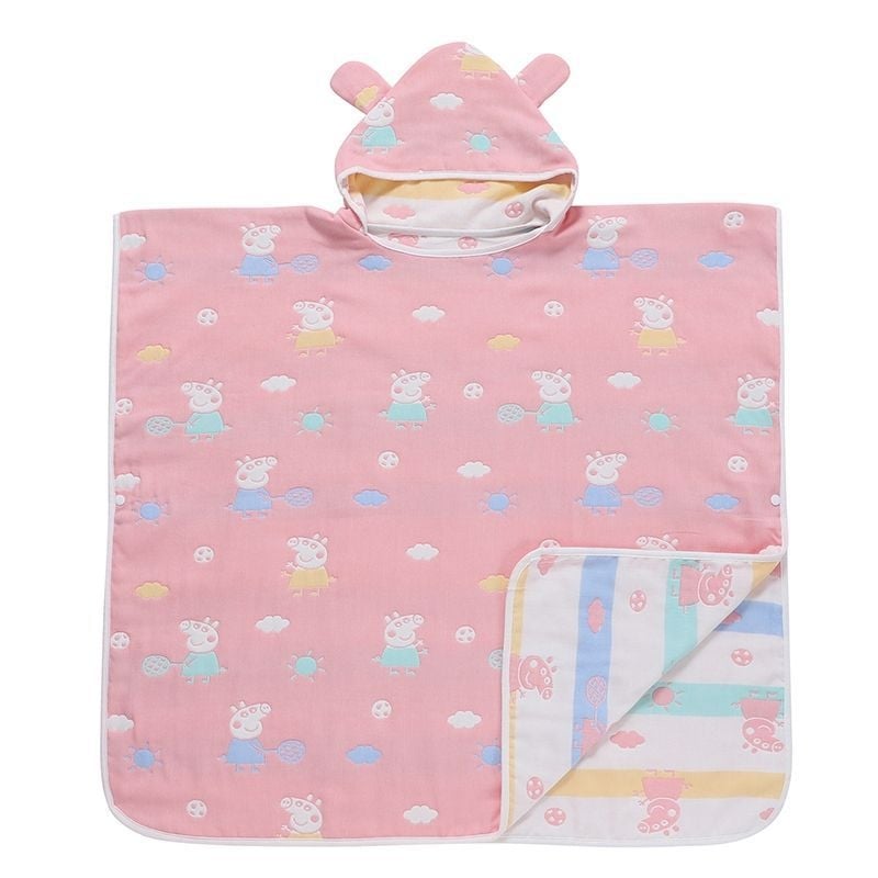 Παιδική πετσέτα μπάνιου με κουκούλα από βαμβάκι, 150D νήμα, ριγέ σχέδιο, βάρος κάτω από 50 g, κατάλληλο για βρέφη