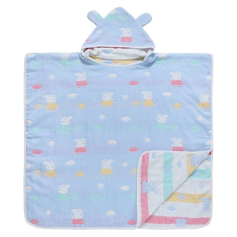 Παιδική πετσέτα μπάνιου με κουκούλα από βαμβάκι, 150D νήμα, ριγέ σχέδιο, βάρος κάτω από 50 g, κατάλληλο για βρέφη