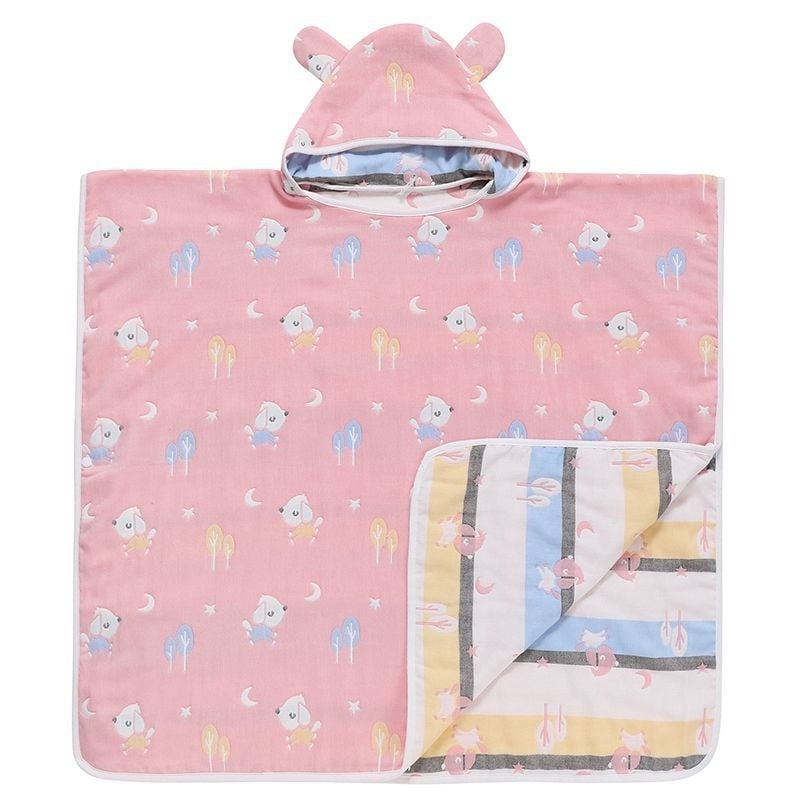 Παιδική πετσέτα μπάνιου με κουκούλα από βαμβάκι, 150D νήμα, ριγέ σχέδιο, βάρος κάτω από 50 g, κατάλληλο για βρέφη