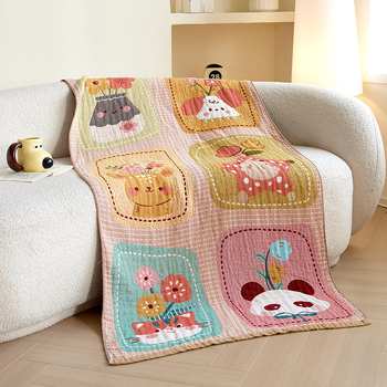 Παιδική πετσέτα μπάνιου, γάζα τεσσάρων στρώσεων με σχέδιο καρτούν, 100% βαμβάκι, νήμα 150d