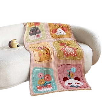 Παιδική πετσέτα μπάνιου, γάζα τεσσάρων στρώσεων με σχέδιο καρτούν, 100% βαμβάκι, νήμα 150d