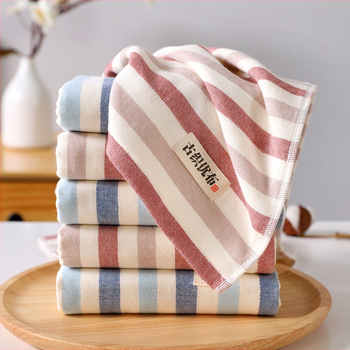 Πετσέτα προσώπου για ενήλικες, απορροφητική, διπλού στρώματος βαμβακερή Jacquard, 32 νήματα, 80–100 g, με κεντημένο λογότυπο