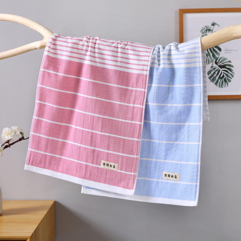 Πετσέτα προσώπου για ενήλικες, απορροφητική, διπλού στρώματος βαμβακερή Jacquard, 32 νήματα, 80–100 g, με κεντημένο λογότυπο