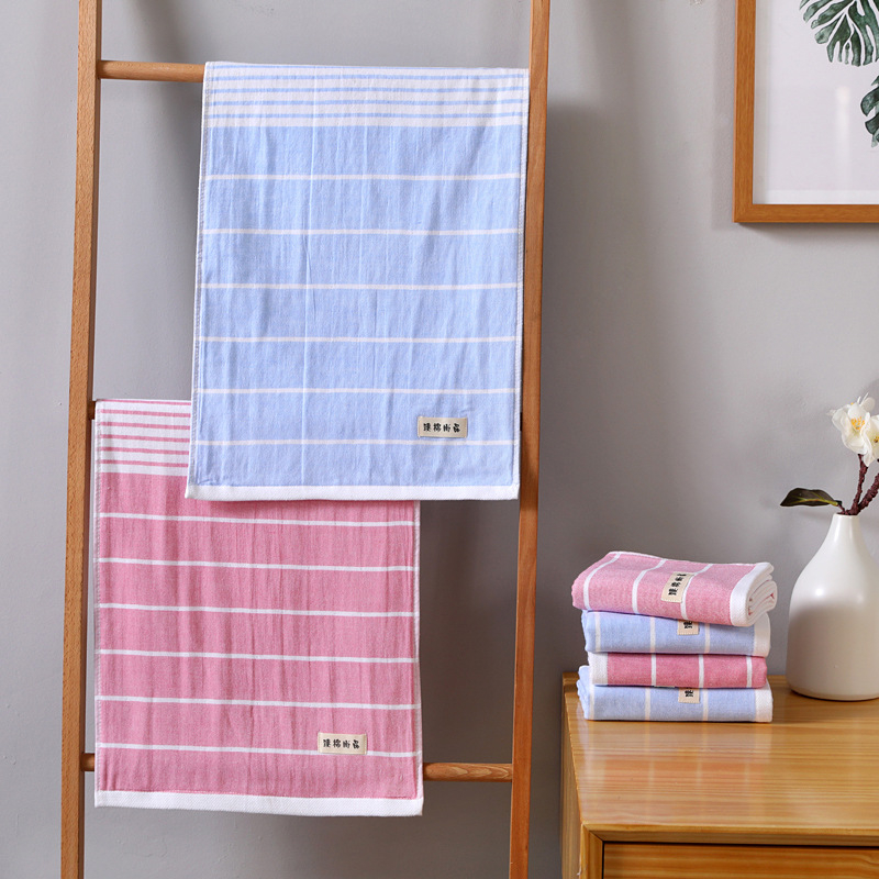 Πετσέτα προσώπου για ενήλικες, απορροφητική, διπλού στρώματος βαμβακερή Jacquard, 32 νήματα, 80–100 g, με κεντημένο λογότυπο