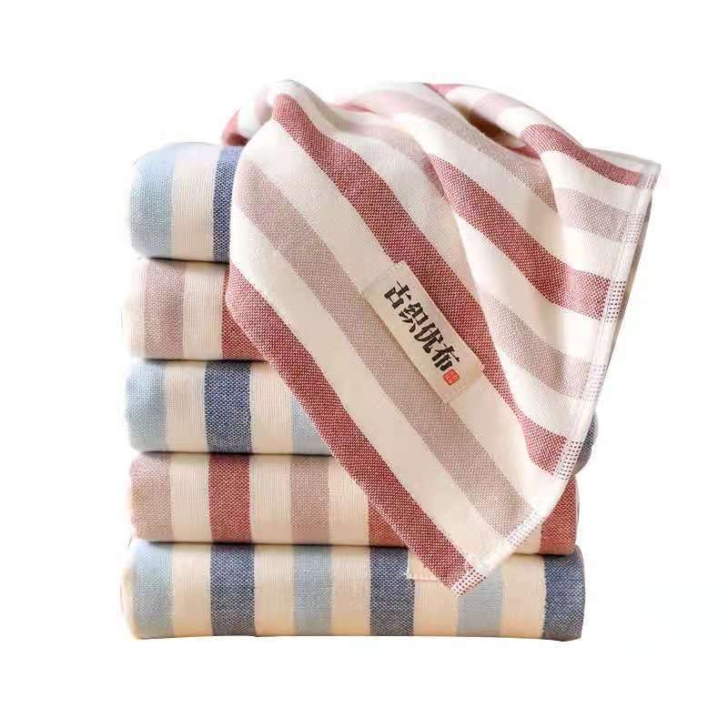 Πετσέτα προσώπου για ενήλικες, απορροφητική, διπλού στρώματος βαμβακερή Jacquard, 32 νήματα, 80–100 g, με κεντημένο λογότυπο