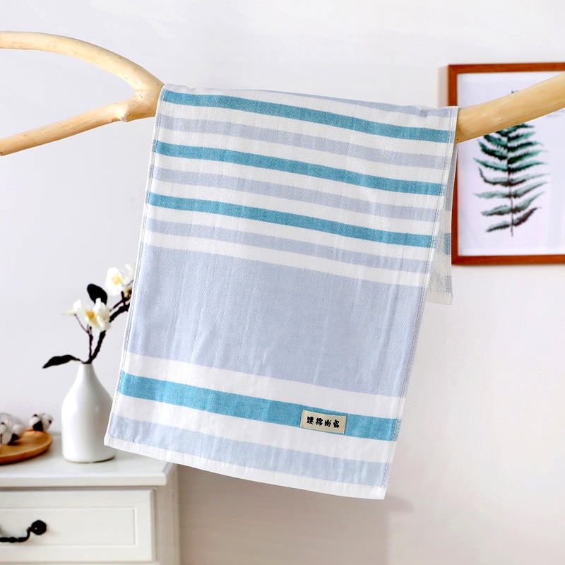 Πετσέτα προσώπου για ενήλικες, απορροφητική, διπλού στρώματος βαμβακερή Jacquard, 32 νήματα, 80–100 g, με κεντημένο λογότυπο