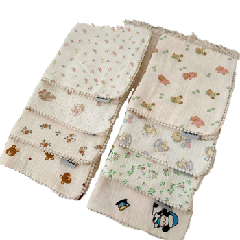 Βρεφική πετσέτα γάζας έξι στρωμάτων, νήμα 40, εκτυπωμένη, βάρος κάτω από 50 g