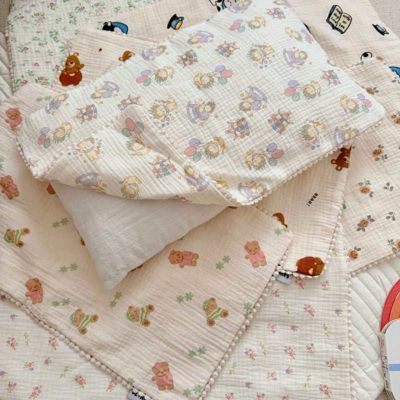 Βρεφική πετσέτα γάζας έξι στρωμάτων, νήμα 40, εκτυπωμένη, βάρος κάτω από 50 g