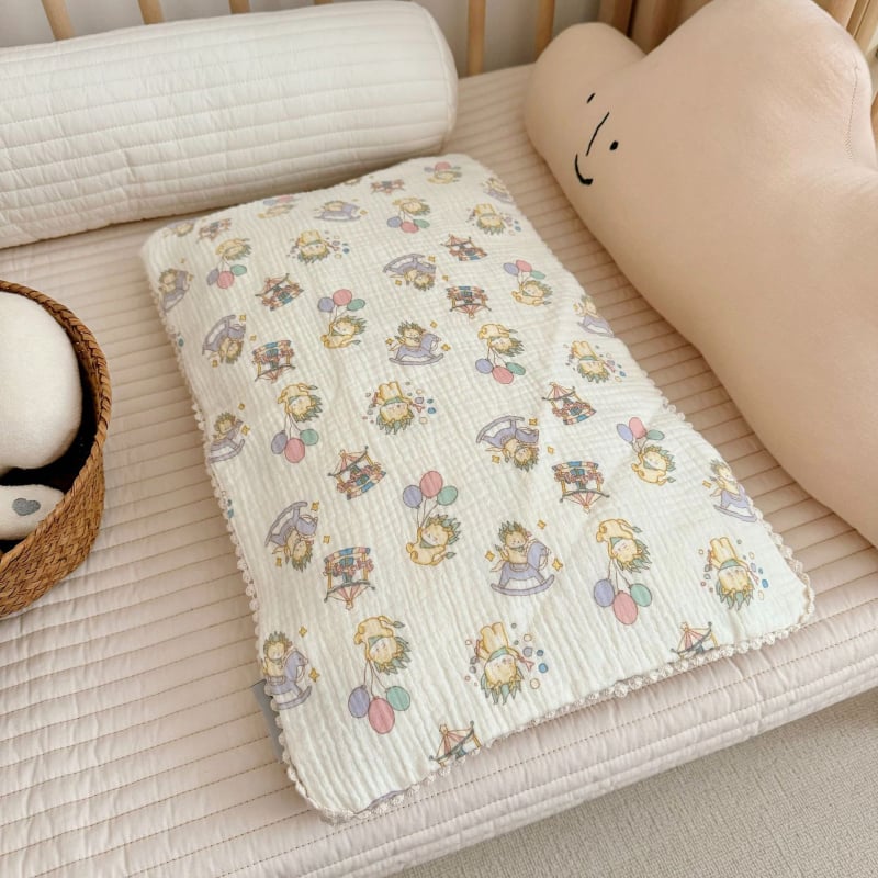 Βρεφική πετσέτα γάζας έξι στρωμάτων, νήμα 40, εκτυπωμένη, βάρος κάτω από 50 g