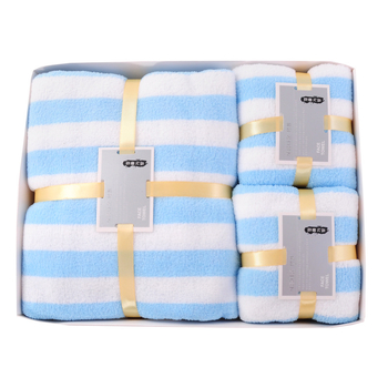 Σετ τριών πετσετών σε κουτί δώρου — πετσέτες μπάνιου από κοραλλί φλίς, με λογότυπο, προσαρμόσιμες, άνω των 500 g