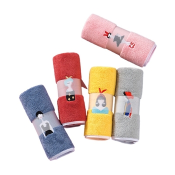 Ručnici od coral fleece s logom, upijajući, debeli, hotelskog stila, set u kutiji za svadbeni poklon