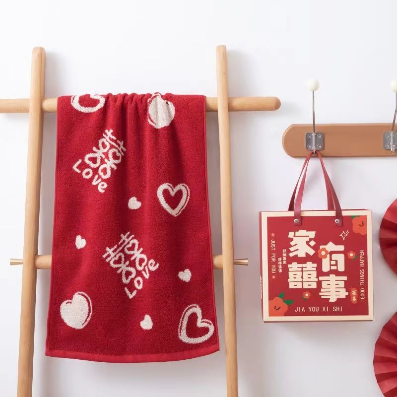 Kāzu dāvanu dvielis — kokvilna, Jacquard, 120 g, 32S, ūdens uzsūkšana 26–30 s