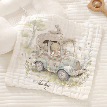 Berilla Βρεφική Τετράγωνη Πετσέτα από Βαμβακερή Γάζα, Μαλακή και Απορροφητική, 25 g, Πλέξη Επίπεδη