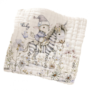 Berilla Βρεφική Τετράγωνη Πετσέτα από Βαμβακερή Γάζα, Μαλακή και Απορροφητική, 25 g, Πλέξη Επίπεδη