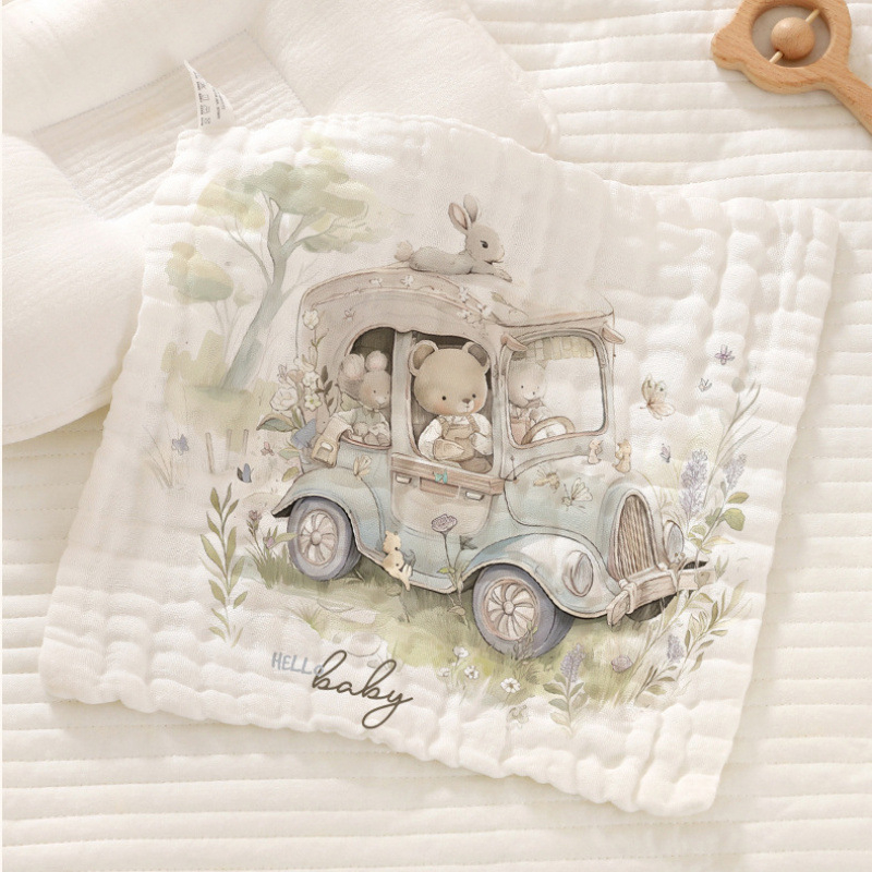 Berilla Βρεφική Τετράγωνη Πετσέτα από Βαμβακερή Γάζα, Μαλακή και Απορροφητική, 25 g, Πλέξη Επίπεδη