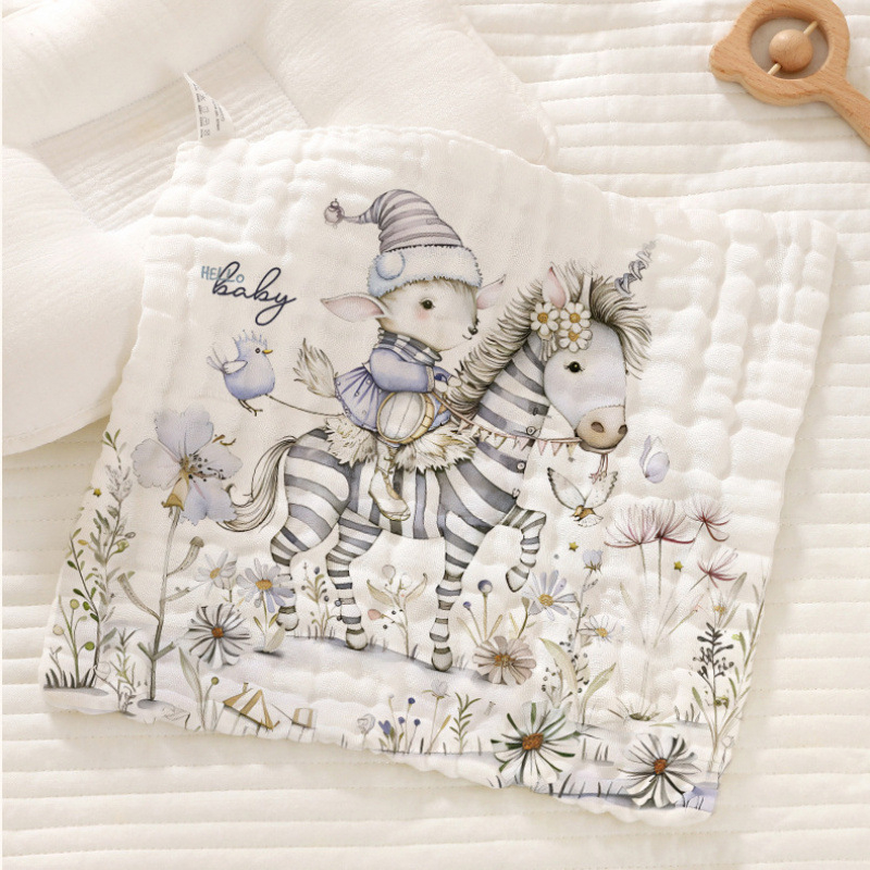 Berilla Βρεφική Τετράγωνη Πετσέτα από Βαμβακερή Γάζα, Μαλακή και Απορροφητική, 25 g, Πλέξη Επίπεδη