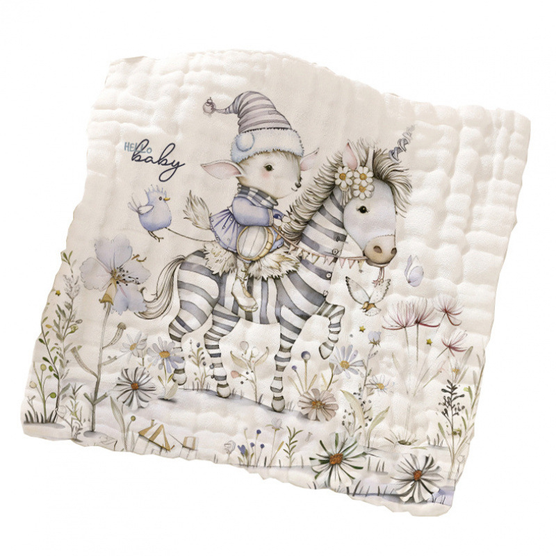 Berilla Βρεφική Τετράγωνη Πετσέτα από Βαμβακερή Γάζα, Μαλακή και Απορροφητική, 25 g, Πλέξη Επίπεδη