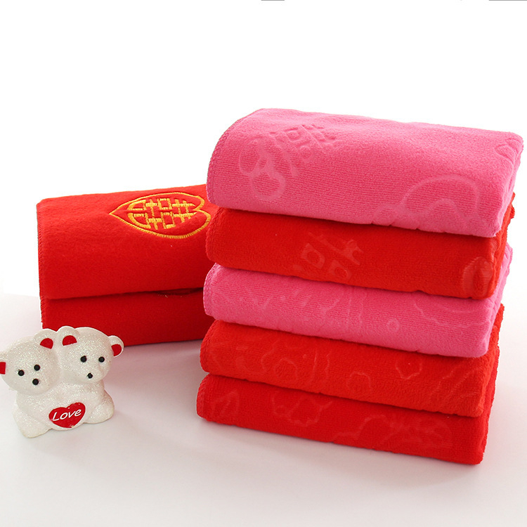 Πετσέτα γάμου από υπερλεπτές ίνες, ύφανση Jacquard, 32 νήματα, βάρος 80–100 g, σύνθεση 90/10