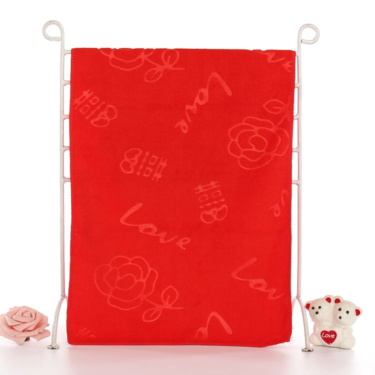 Πετσέτα γάμου από υπερλεπτές ίνες, ύφανση Jacquard, 32 νήματα, βάρος 80–100 g, σύνθεση 90/10