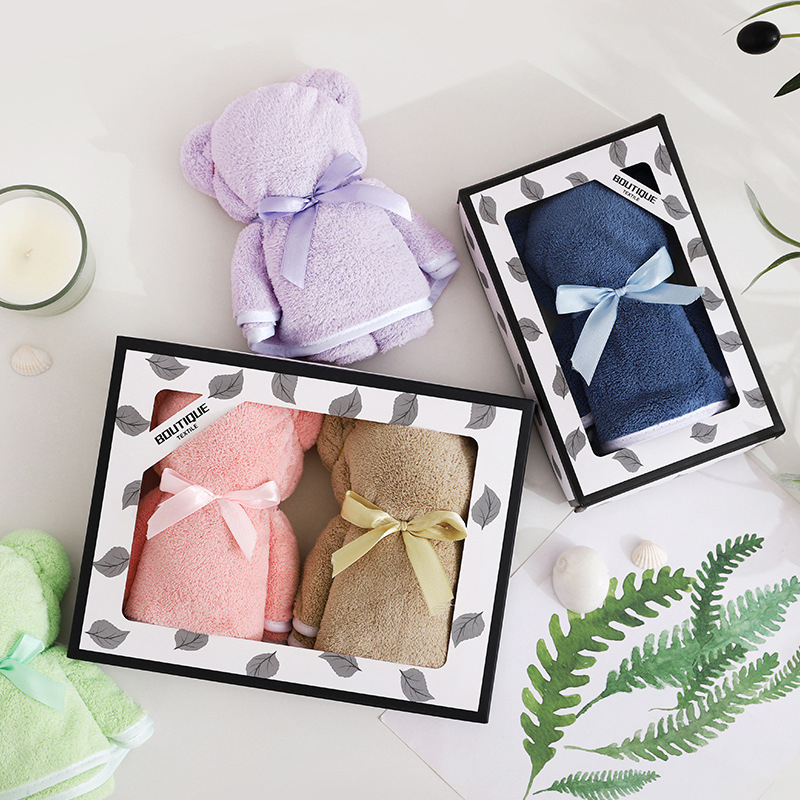 Σετ πετσέτες προσώπου σε κουτί δώρου, βελούρ coral velvet, 40 τεμάχια, ραμμένες, επίπεδη ύφανση, 80–100 γρ, παραμετροποίηση