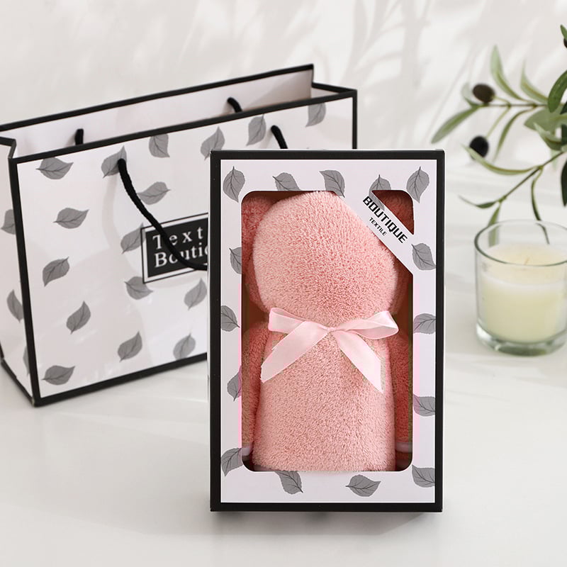 Σετ πετσέτες προσώπου σε κουτί δώρου, βελούρ coral velvet, 40 τεμάχια, ραμμένες, επίπεδη ύφανση, 80–100 γρ, παραμετροποίηση