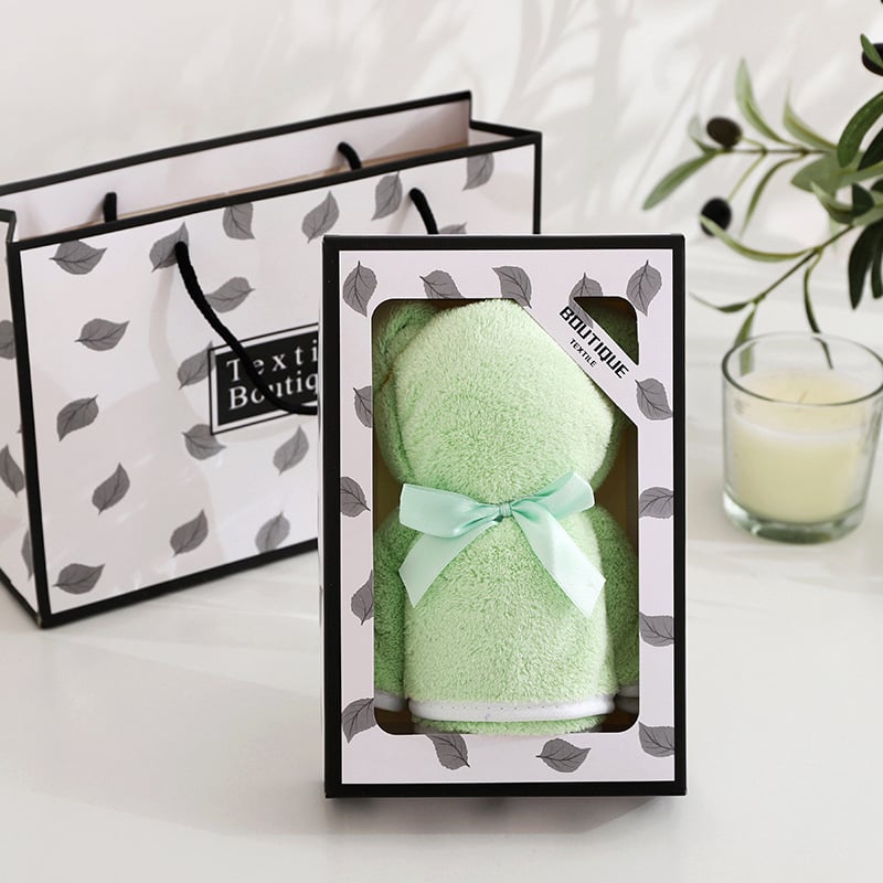 Σετ πετσέτες προσώπου σε κουτί δώρου, βελούρ coral velvet, 40 τεμάχια, ραμμένες, επίπεδη ύφανση, 80–100 γρ, παραμετροποίηση