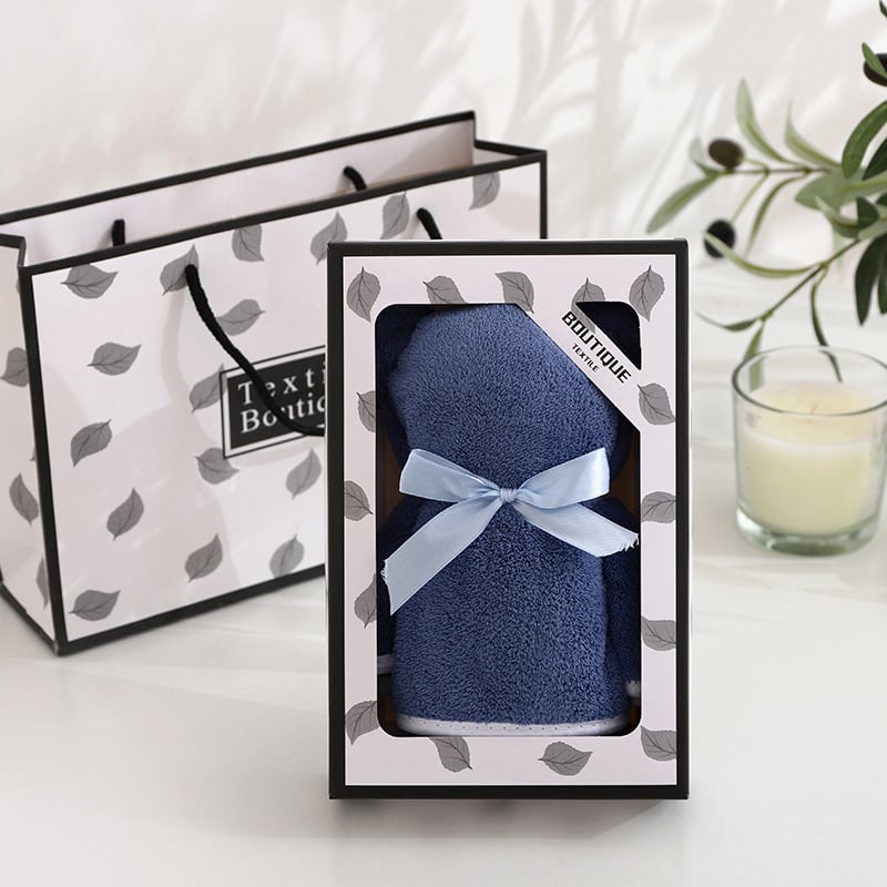 Σετ πετσέτες προσώπου σε κουτί δώρου, βελούρ coral velvet, 40 τεμάχια, ραμμένες, επίπεδη ύφανση, 80–100 γρ, παραμετροποίηση