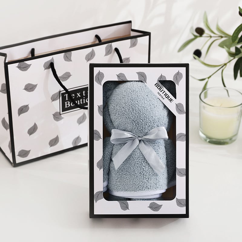 Σετ πετσέτες προσώπου σε κουτί δώρου, βελούρ coral velvet, 40 τεμάχια, ραμμένες, επίπεδη ύφανση, 80–100 γρ, παραμετροποίηση