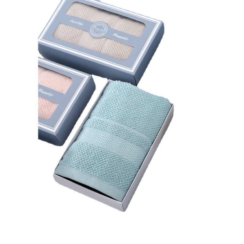 Τριμελές σετ πετσετών σε κουτί δώρου – καθαρό βαμβάκι, 32s Σίρο-Σπαν, απλή ύφανση, 500 g/m², εκτυπωμένο λογότυπο, διαθέσιμη προσωποποίηση