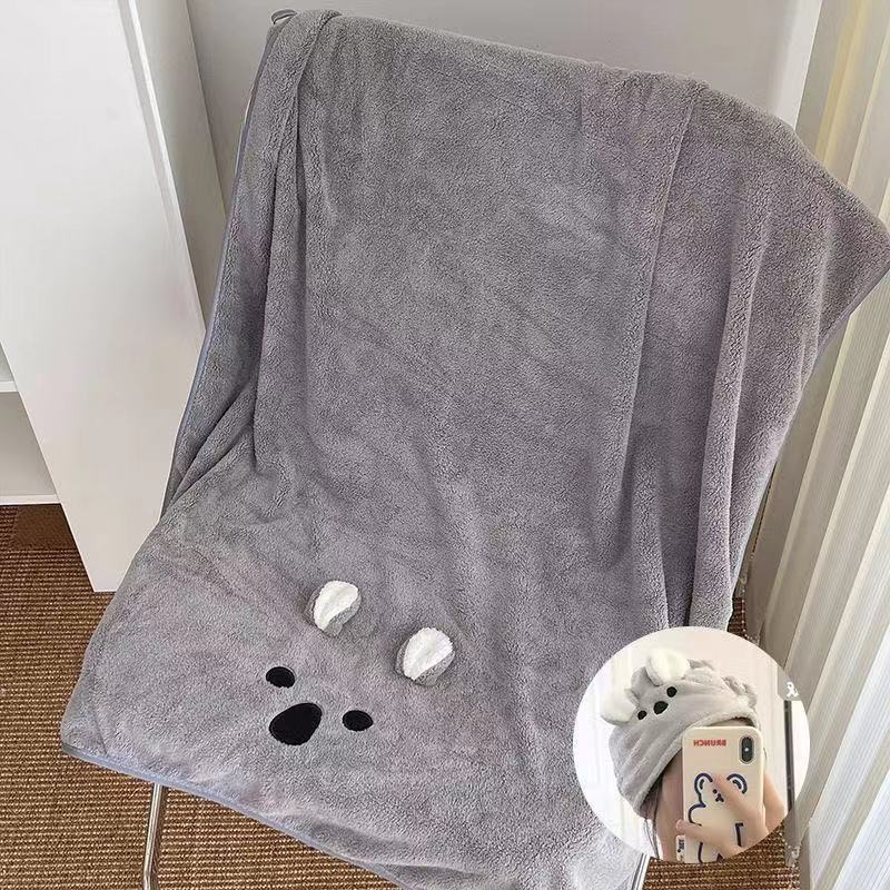 Koala Καρτούν πετσέτα μπάνιου, Coral fleece, Απορροφητική για ενήλικες, Απλή Ύφανση, 120–140 g/m², 14 νήματα